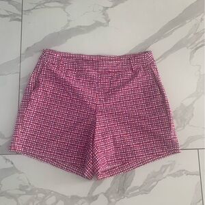 Spanx Shorts Women's Sz Medium Sunshine Pull On Hibiscus Gingham 6" UPF50 Beach